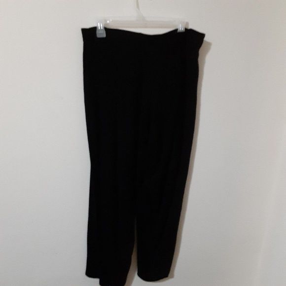 Very Vineyard black rayon pants wide leg crinkle - Picture 4 of 4